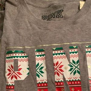 Pink long sleeved sleep shirt